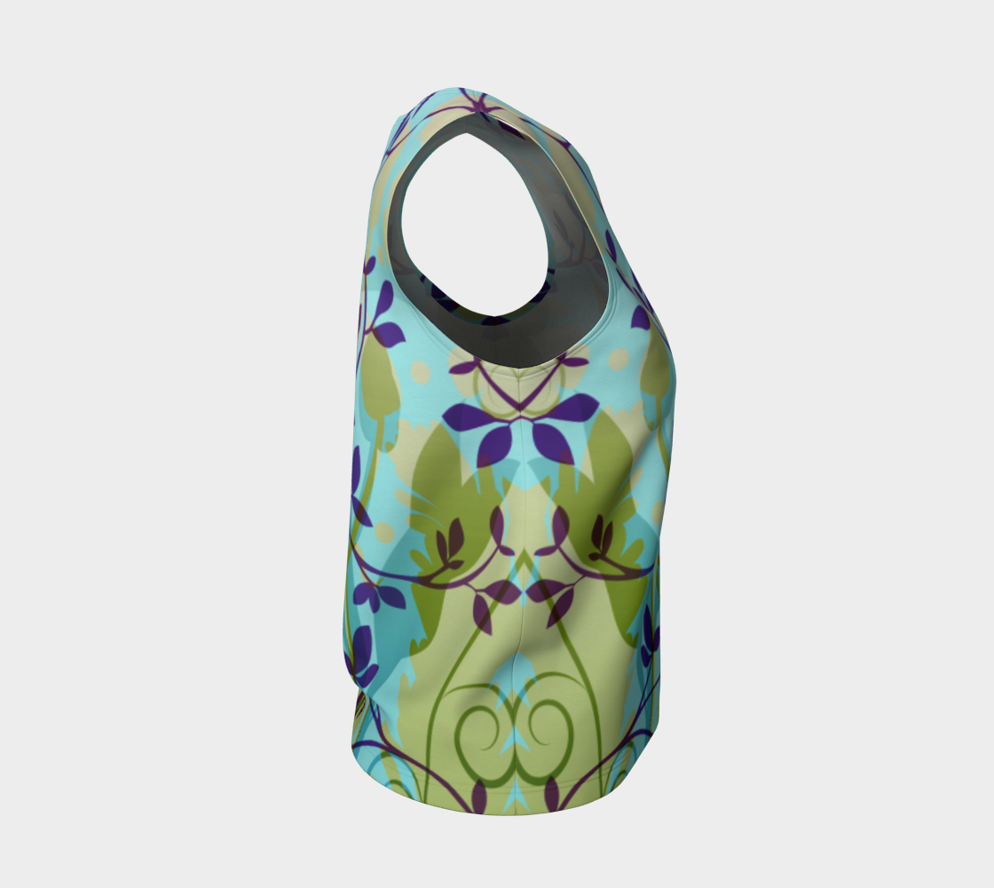 Fanciful Forest Loose Tank Teal and Purple - deloresartcanada