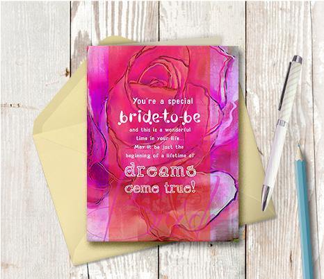 0363 Bride To Be Note Card - deloresartcanada