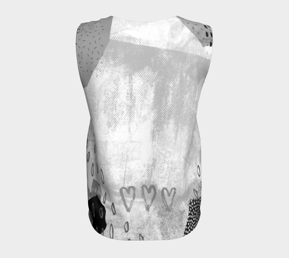 The Snuggle is Real Loose Tank in Greyscale - deloresartcanada