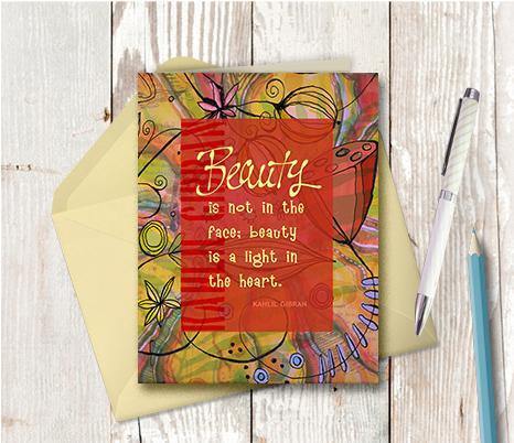0365 Beauty Is In The Heart Note Card - deloresartcanada
