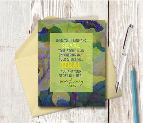 0369  Stand Share Heal Note Card - deloresartcanada