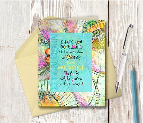 0370  Wonderful You are In The World Note Card - deloresartcanada