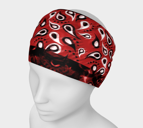 Bittermelon Paisley Headband in Red - deloresartcanada