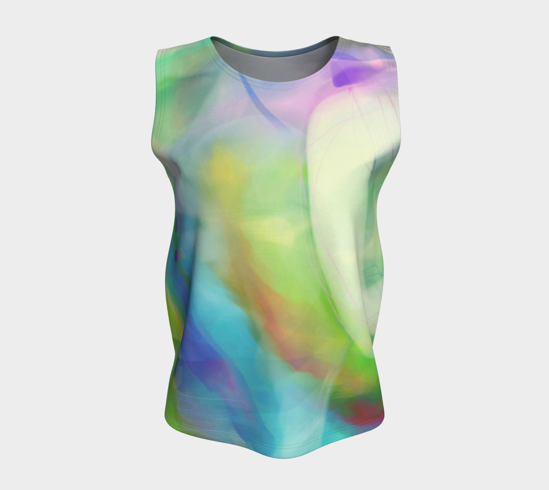 Good Wine Loose Tank by Deloresart  in Greens - deloresartcanada
