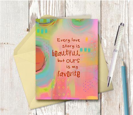 0385 Favourite Love Story Note Card - deloresartcanada