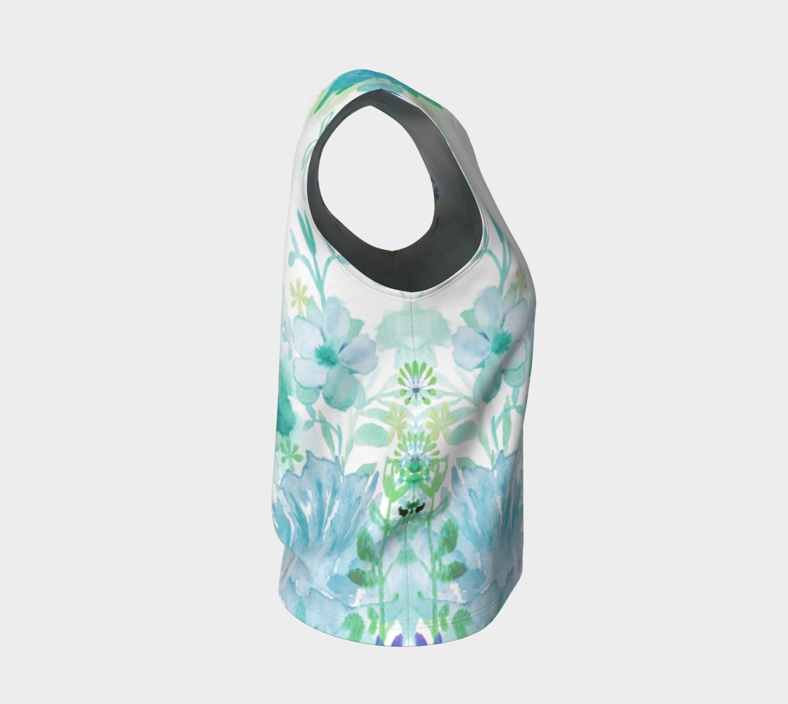 Harmonious Garden Loose Tank in Muted Greens - deloresartcanada