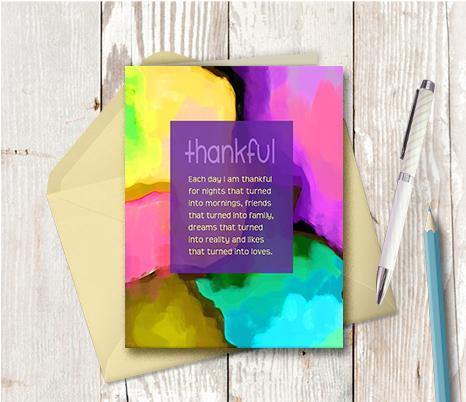 0393 Thankful Note Card - deloresartcanada