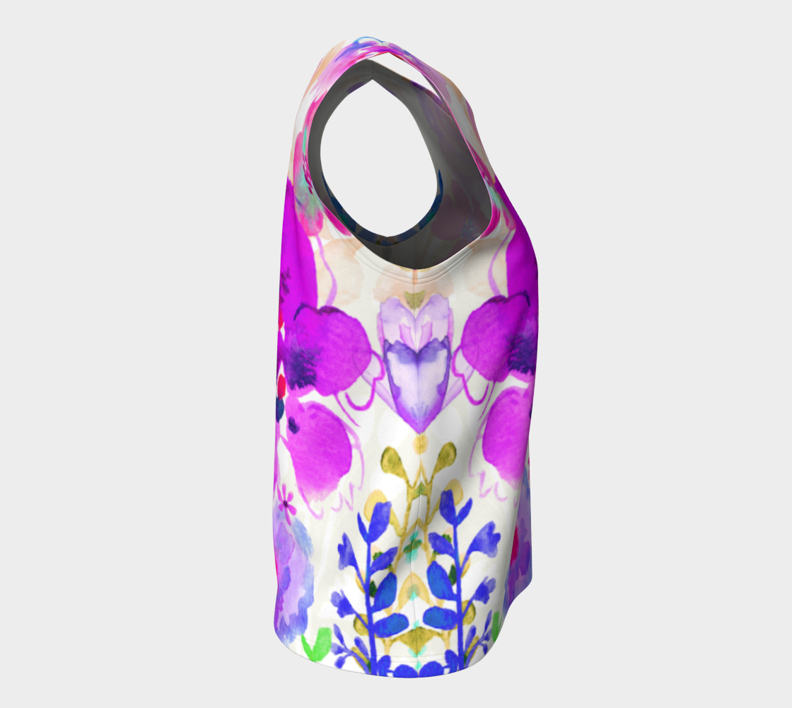 Magenta Floral Loose Tank by Deloresart - deloresartcanada