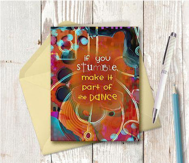 0396 Stumble Note Card - deloresartcanada