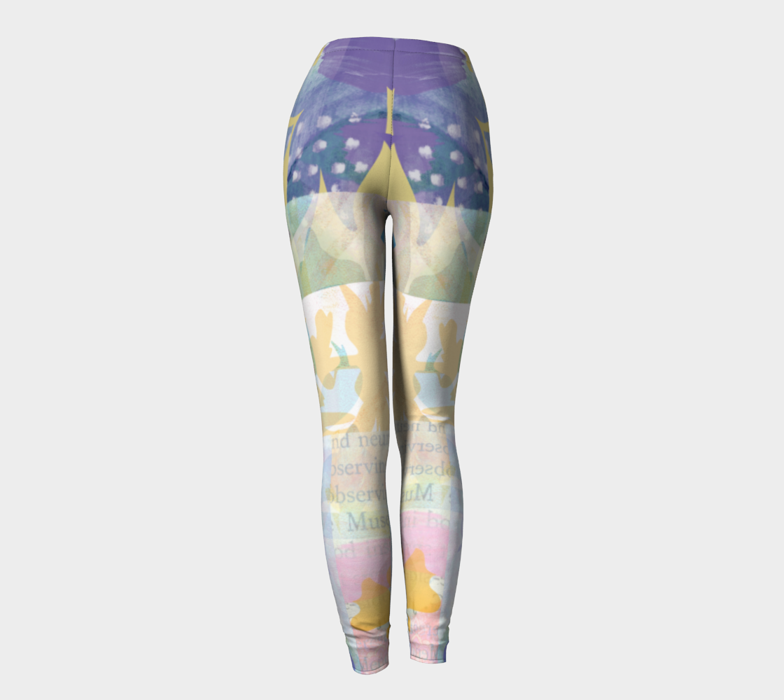 Kindred leaf Collage Leggings by Deloresart - deloresartcanada