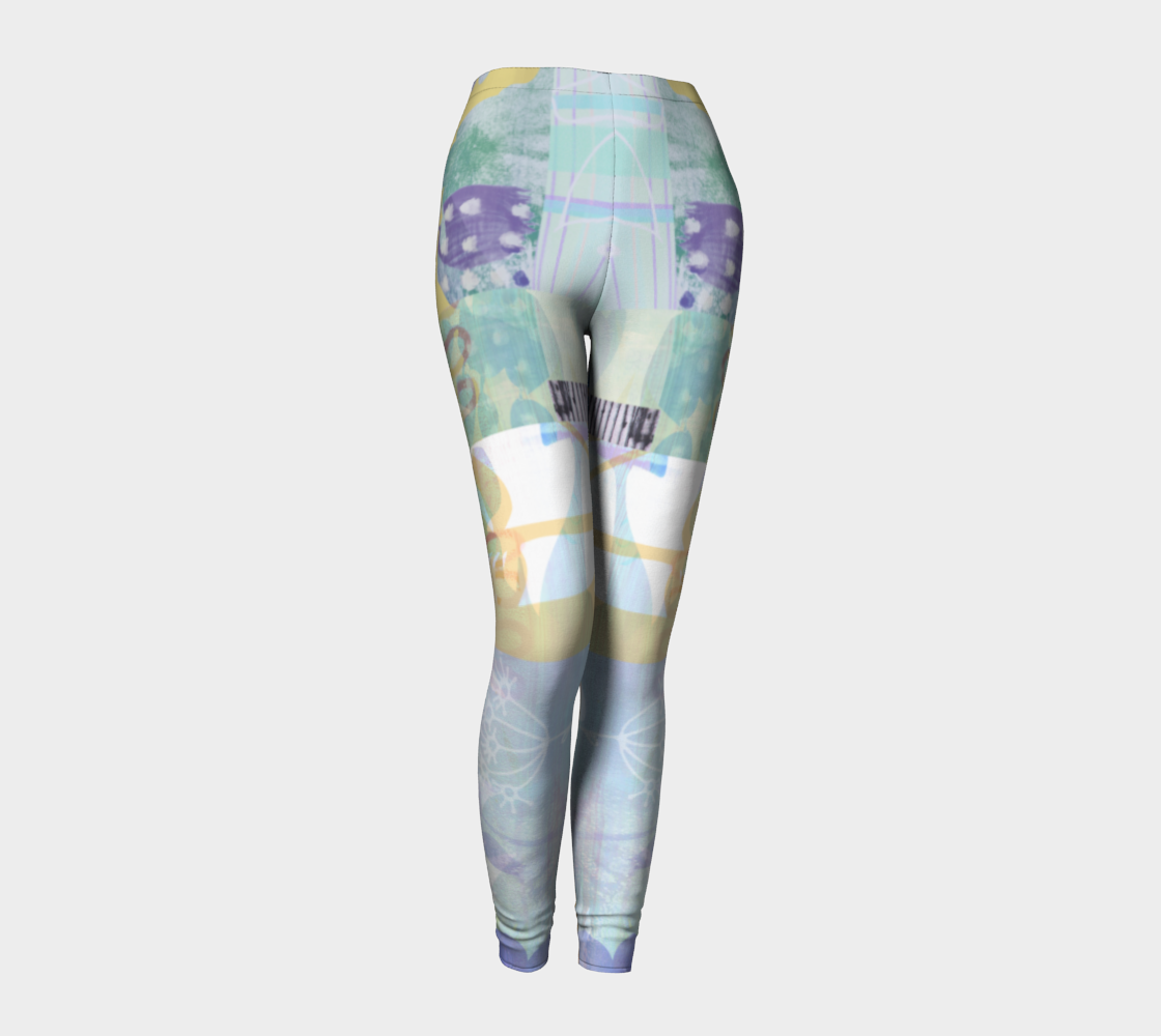 Kindred leaf Collage Leggings by Deloresart - deloresartcanada