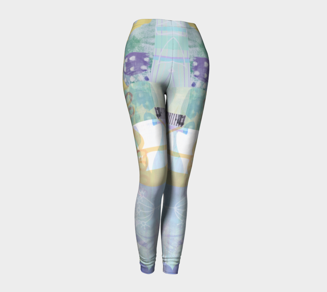 Kindred leaf Collage Leggings by Deloresart - deloresartcanada