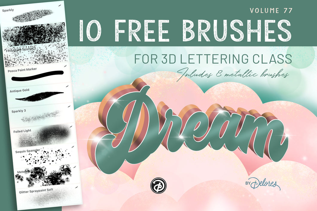 Volume 77 - Brush Set for 3D Lettering Class