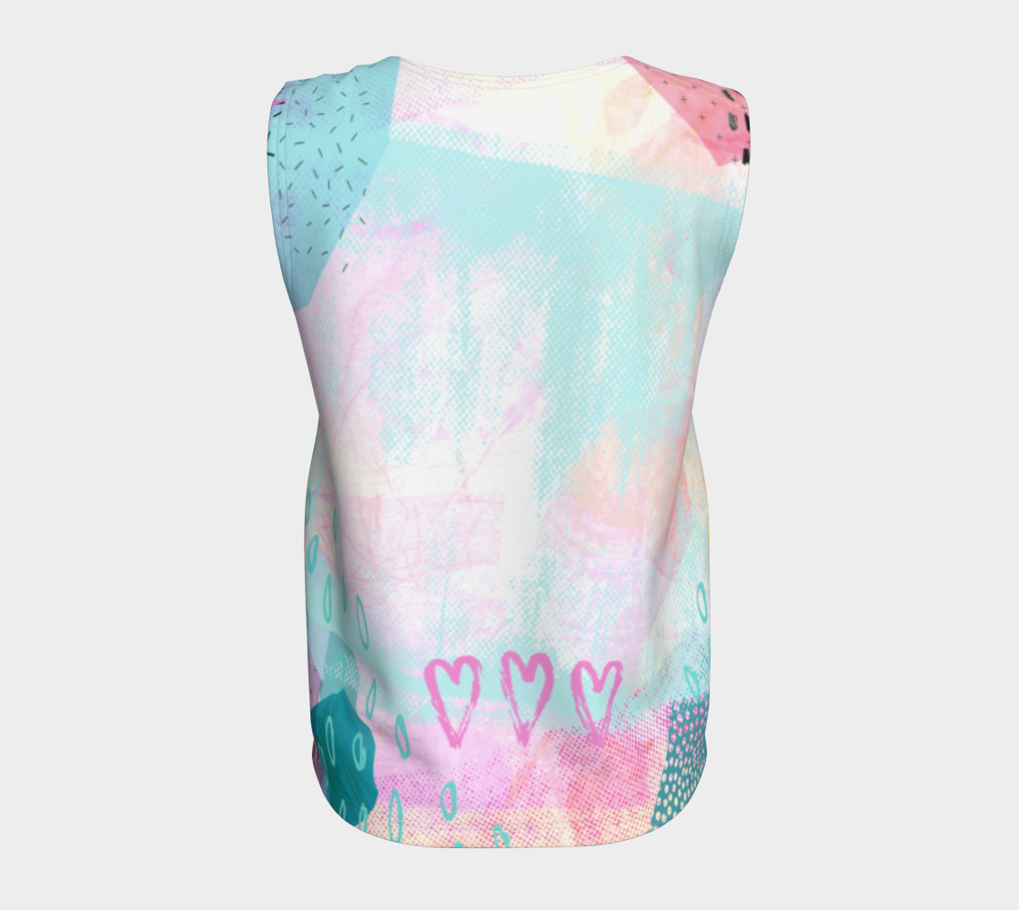 The Snuggle is Real Loose Tank in Baby Blue and Pink - deloresartcanada