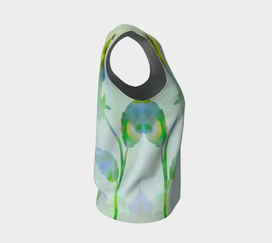 Breezy Blooms  Loose Tank by Deloresart Greens - deloresartcanada