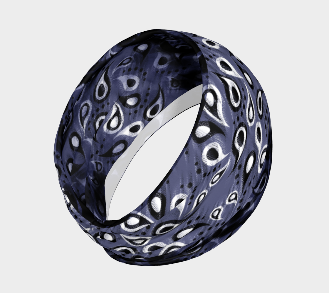 Bittermelon Paisley Headband in Denim - deloresartcanada
