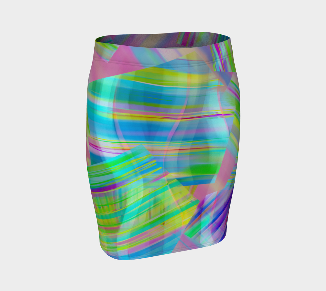 Tartan Cliffs Green and Purple Fitted Skirt by Deloresart - deloresartcanada
