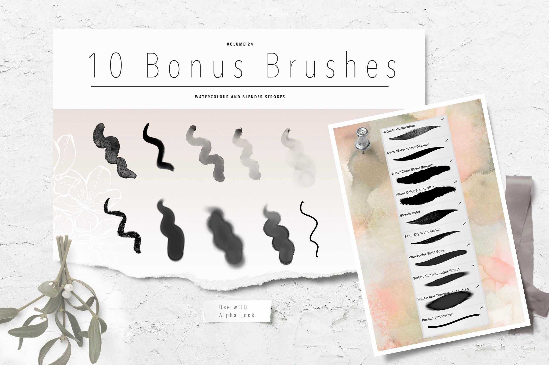 Volume 026 - Floral Procreate Stamp Brushes 3