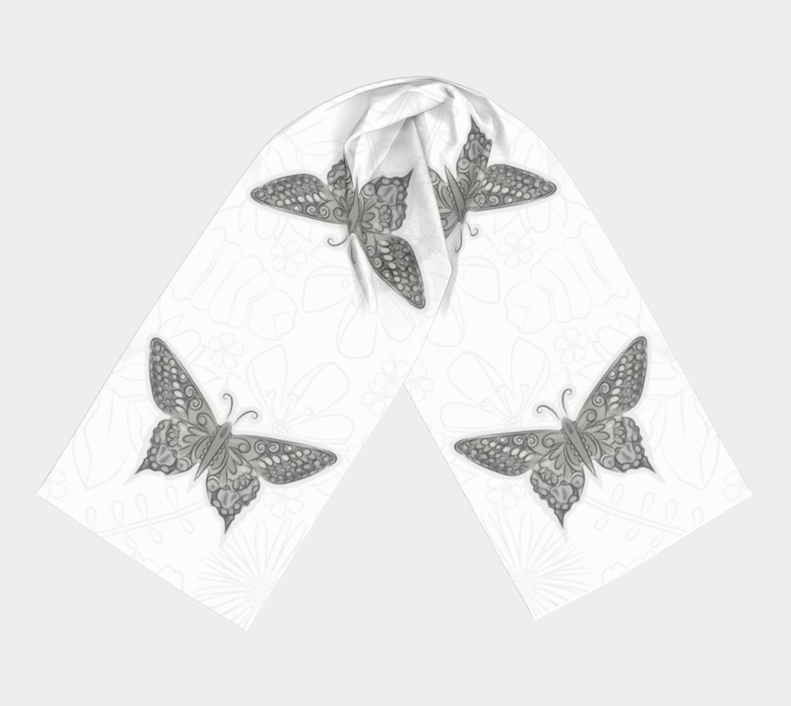 Antique Butterfly Scarf  by Deloresart