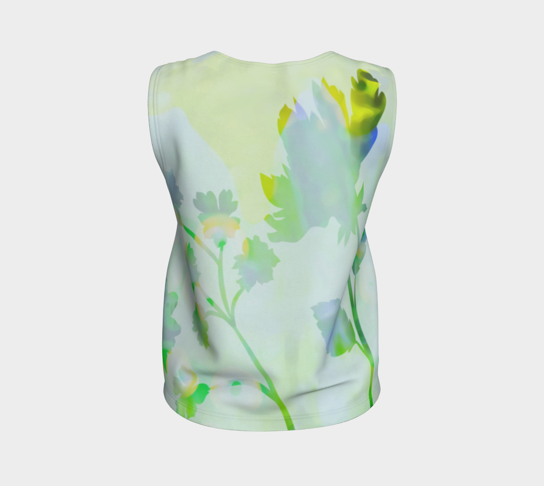 Breezy Blooms  Loose Tank by Deloresart Greens - deloresartcanada