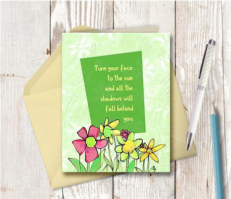 0428 Face To The Sun Note Card - deloresartcanada