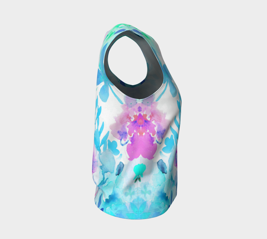 Nature's Bounty Loose Tank in Turquoise and Pink - deloresartcanada