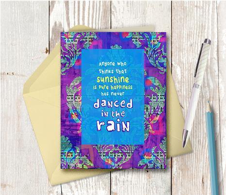 0434 Sunshine Rain Note Card - deloresartcanada