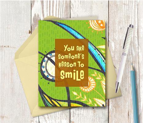 0442  Reason To Smile Note Card - deloresartcanada