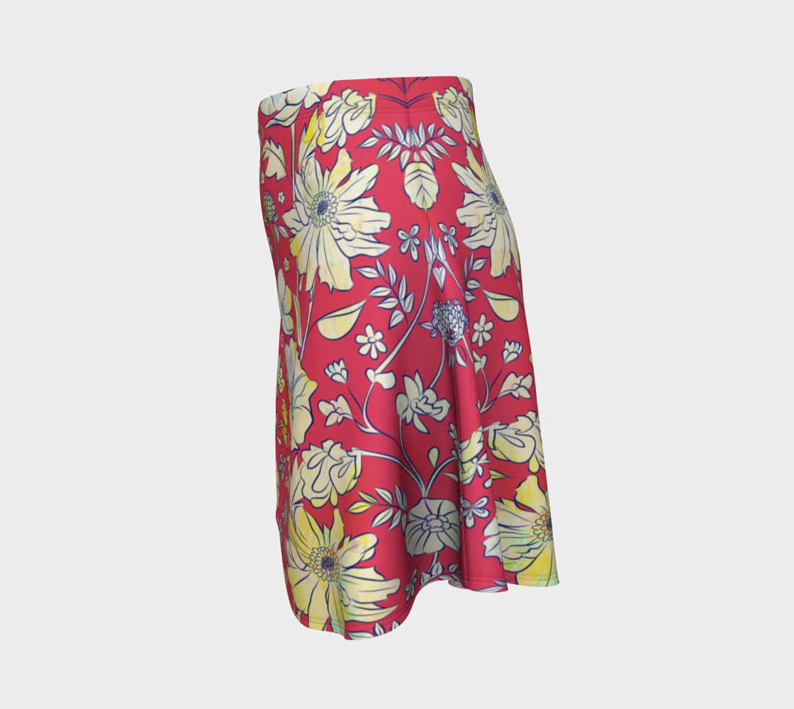 Francella Red Flare Skirt by Deloresart