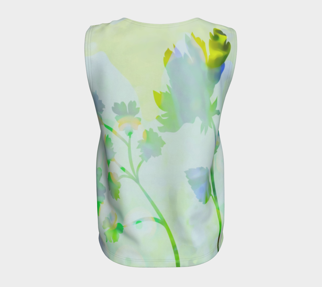 Breezy Blooms  Loose Tank by Deloresart Greens - deloresartcanada