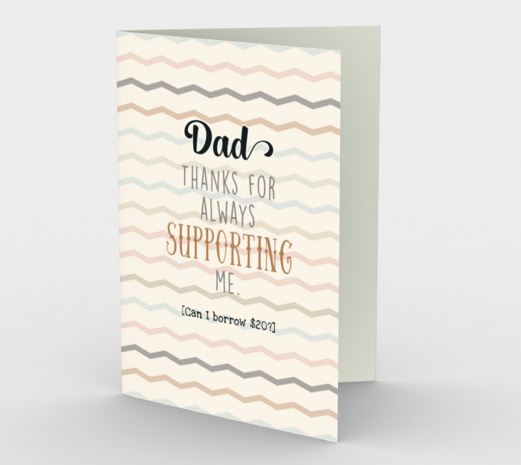 1245. Dad Thanks For Supporting Me  Card by DeloresArt