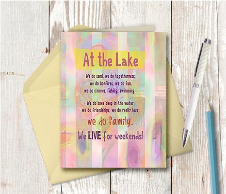 0469 At The Lake We Do Note Card - deloresartcanada