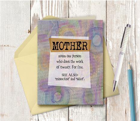 0475 Mother Noun Note Card - deloresartcanada