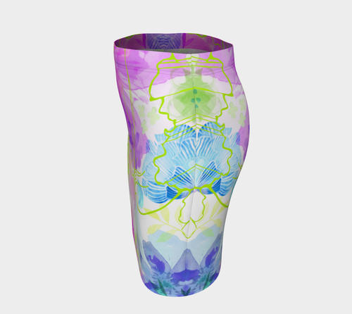Posy Cluster Purples Fitted Skirt by Deloresart - deloresartcanada