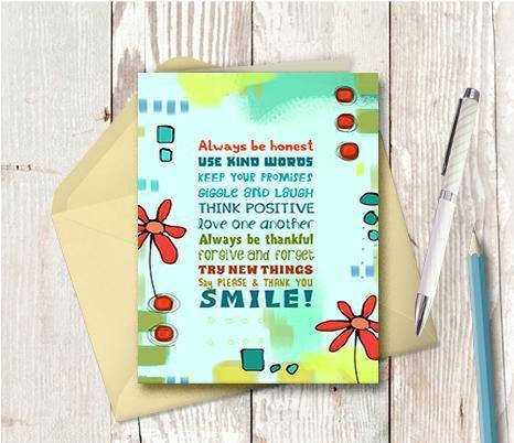 0493 Always Tell The Truth Note Card - deloresartcanada