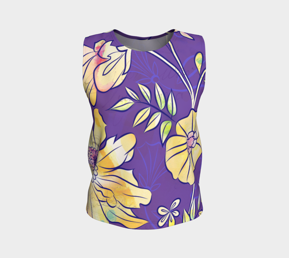 Francella Floret Loose Tank in Purples - deloresartcanada