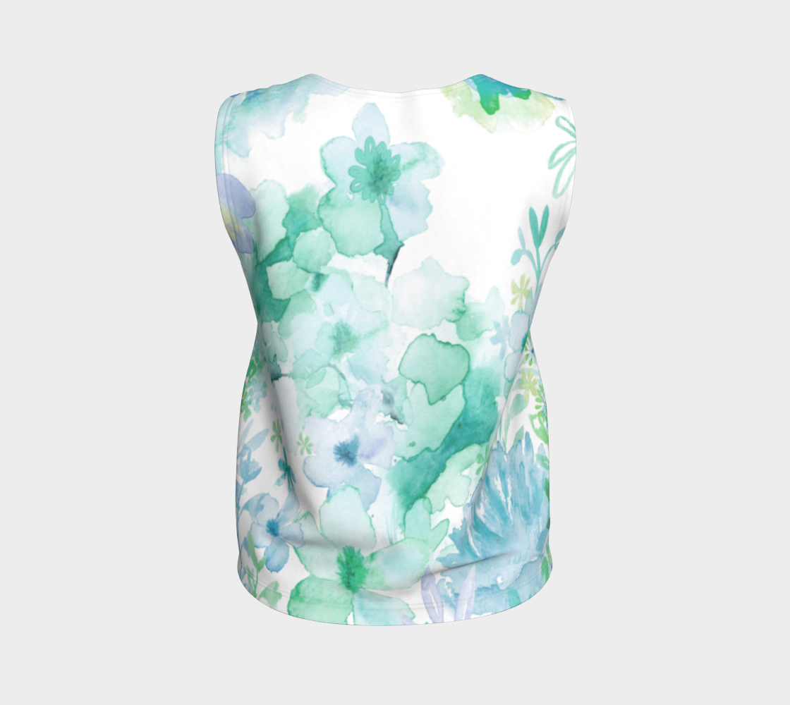 Harmonious Garden Loose Tank in Muted Greens - deloresartcanada