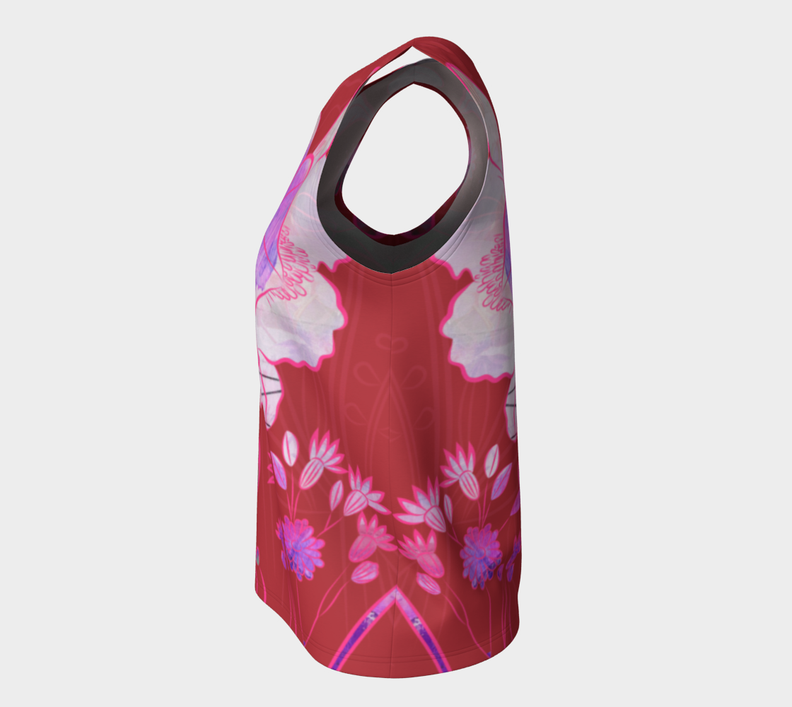Subtle Soriya Loose Tank in Reds - deloresartcanada