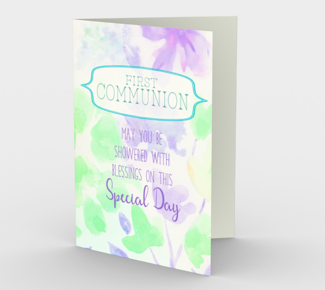 1299. First Communion/Blessings  Card by DeloresArt