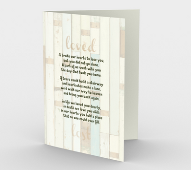 0447 It Broke Our Hearts to Lose You  Card by DeloresArt - deloresartcanada