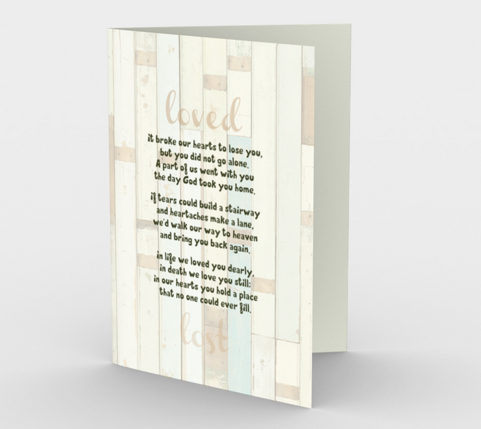 0447 It Broke Our Hearts to Lose You  Card by DeloresArt - deloresartcanada