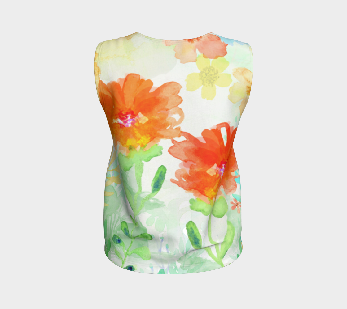 Coral Floral Loose Tank by Deloresart - deloresartcanada