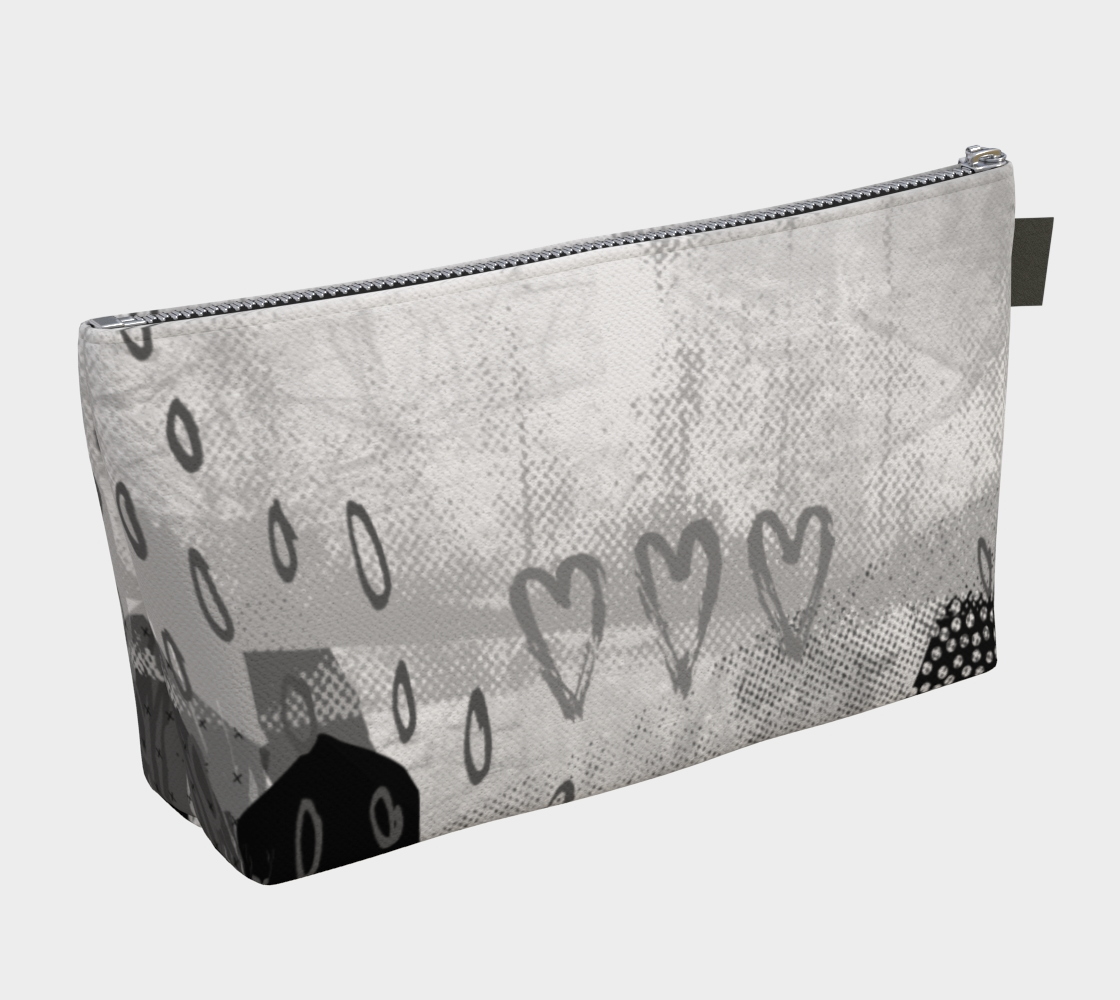 The Snuggle is Real Makeup Bag in Greyscale - deloresartcanada