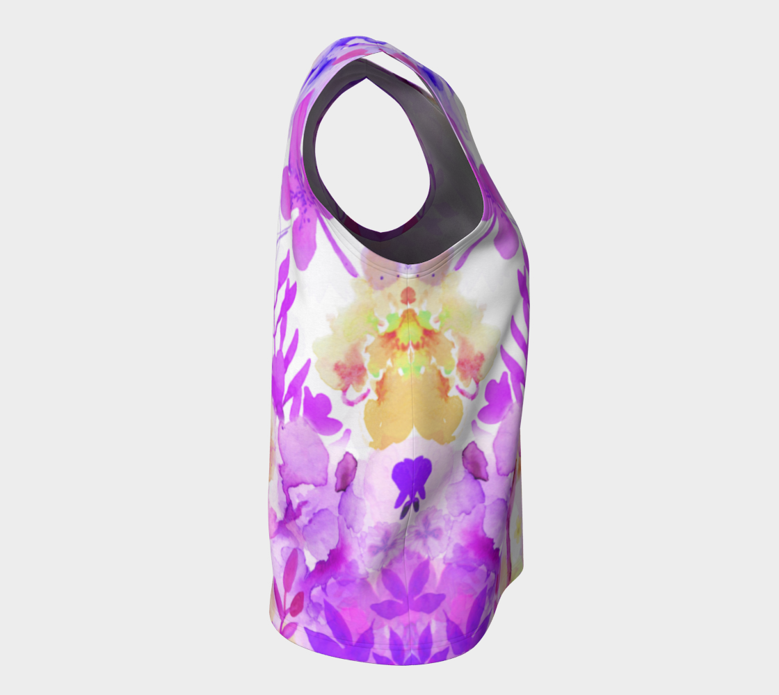 Nature's Bounty Loose Tank in Purples and Golds - deloresartcanada