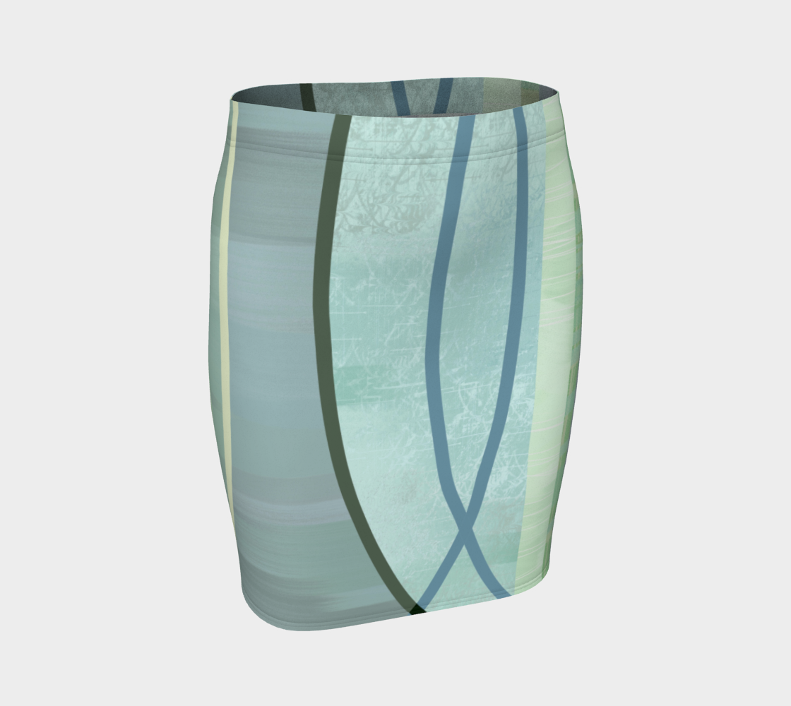 Coaxial Teal Fitted Skirt by Deloresart - deloresartcanada
