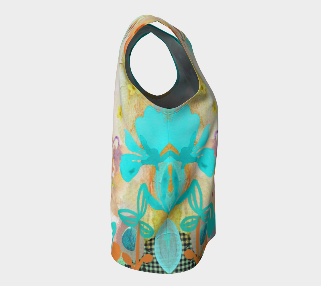 I am a Queen Loose Tank by Deloresart Teal and Coral - deloresartcanada