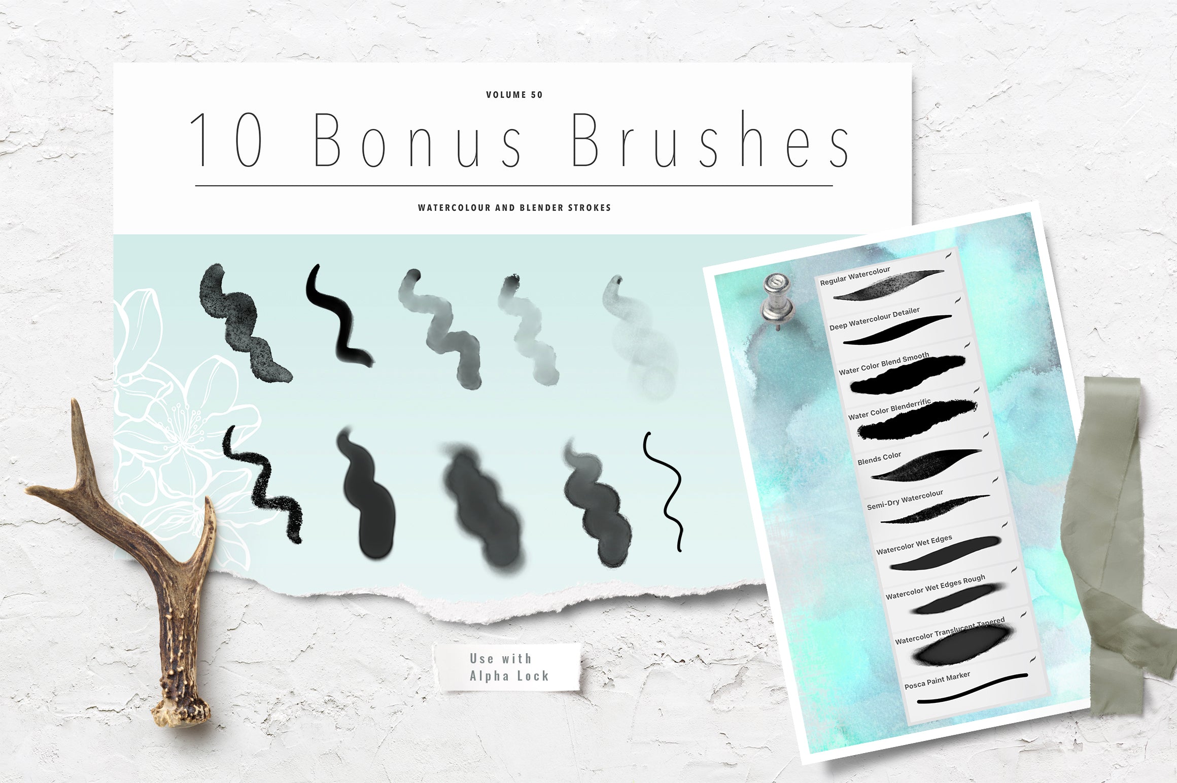 Volume 50 - Procreate Floral Brush Stamps 11