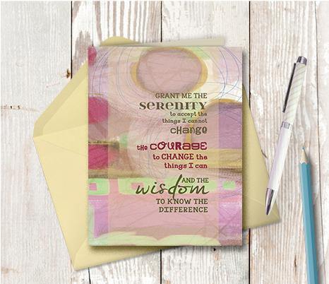0504 Serenity Prayer Muted Note Card - deloresartcanada