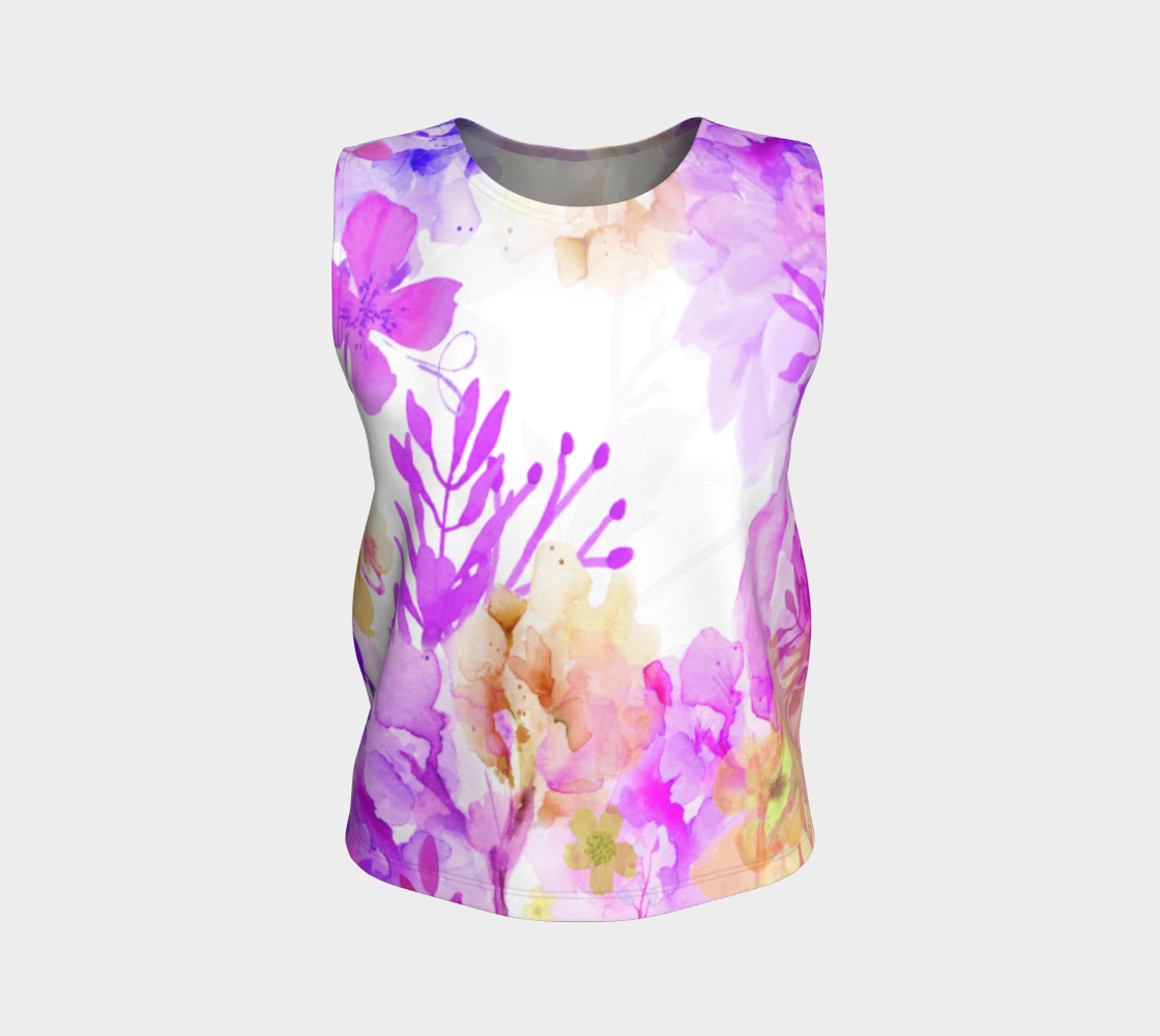 Nature's Bounty Loose Tank in Purples and Golds - deloresartcanada