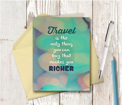 0516 Travel Richer Note Card - deloresartcanada